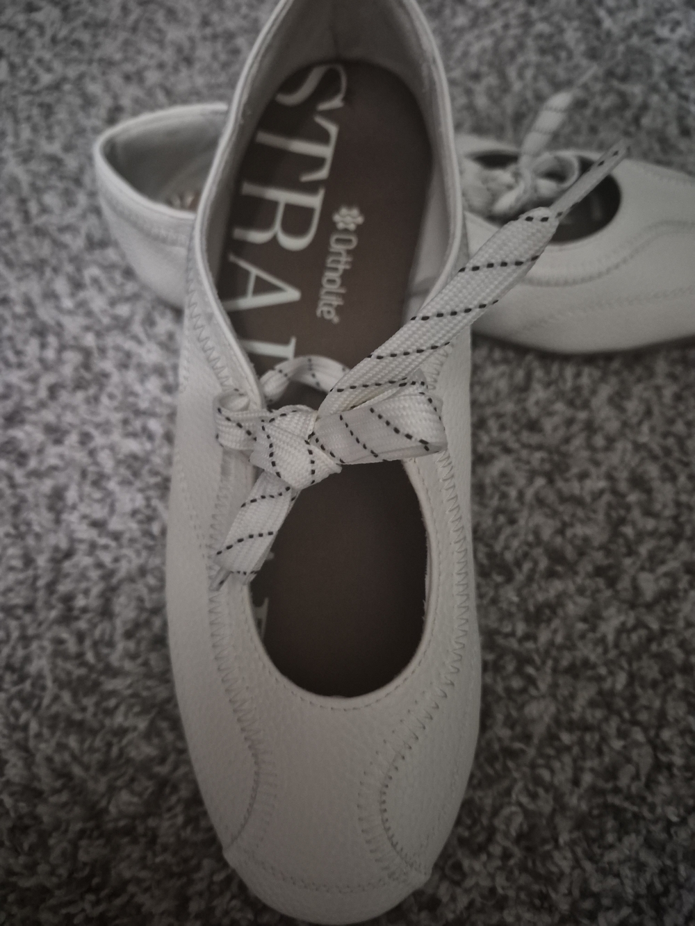Skechers White Tie-Front Mary Jane Flats